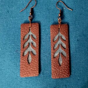 Faux Leather with Organza Inset Earrings